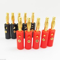 40Pcs Gold Plated Banana Plugs Audio Jack Speaker Wire Cable Screw Connector 4mm