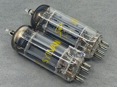 (2) Sylvania 12BH7A Tubes Matched Codes Gray Plates O Getter Tests NOS Amplitrex