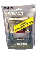 Vintage Sony MDR-005SA Walkman Stereo Headphones NOS Sealed w/ Cassette