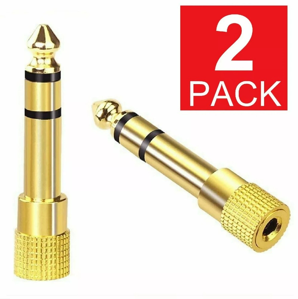 6.3mm 1/4″ Male plug to 3.5mm 1/8″ Female Jack Stereo Headphone Audio Adapter