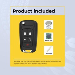 Replacement Flip Key Fob GMC Terrain Keyless Entry Remote Control 13504199 2Pack