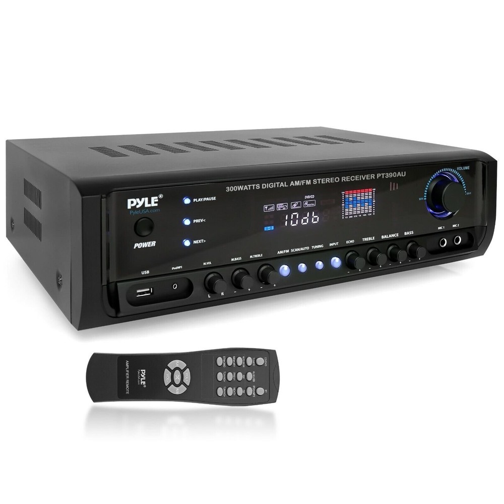 Pyle PT390AU 300/W Digital Stereo Receiver System with USB/SD Memory Readers