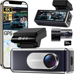 Dash Cam Front and Rear – 4K HD Dual Dash Camera for Cars, Built-In 5G Wifi GPS,