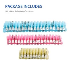 100PCS Heat Shrink Male & Female Spade Wire Connectors Terminals Electrical Set