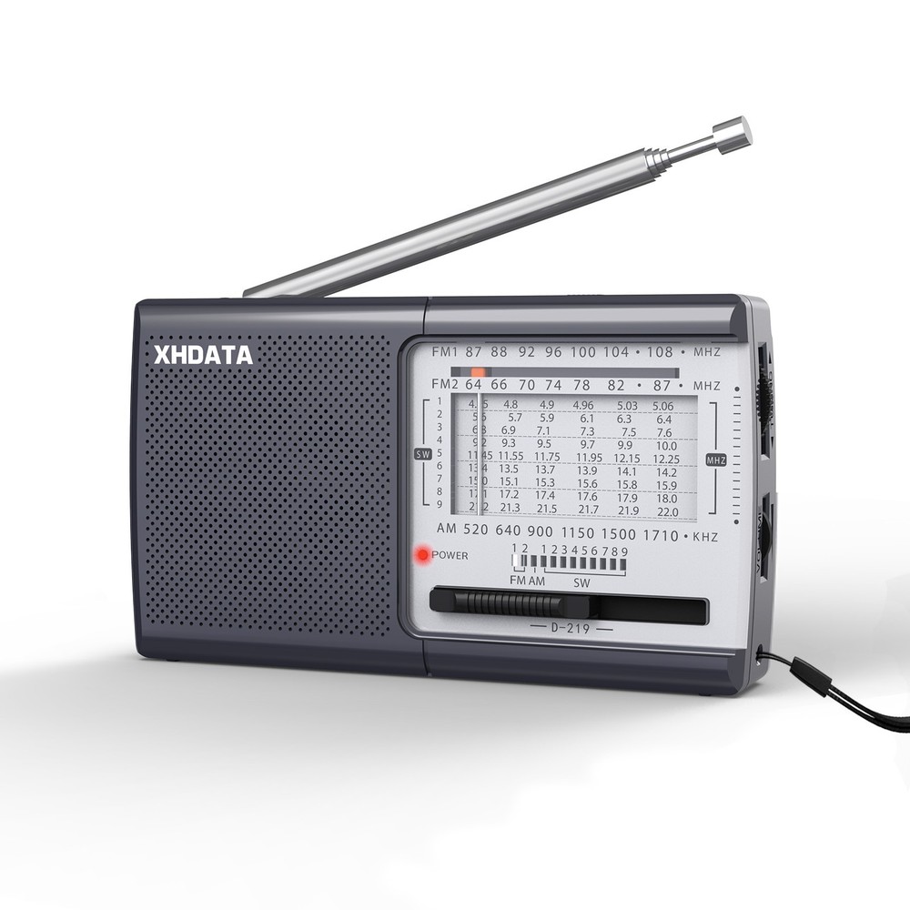 XHDATA D219 Radio Portable AM FM Small Battery Operated Radio w/ Great Reception