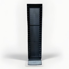 Vintage Laserline 25 VHS Tape Tower Storage Rack Black Plastic