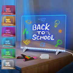 LED Note Board with 7 Colors, Includes Adapter, 13″X10″ Led Drawing Board for Ki