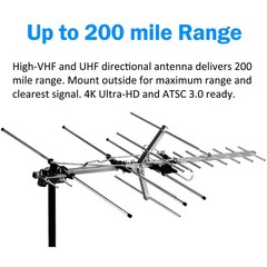 [Newest 2020] Five Star Yagi Satellite HD TV Antenna up to 200 Mile Range, Attic