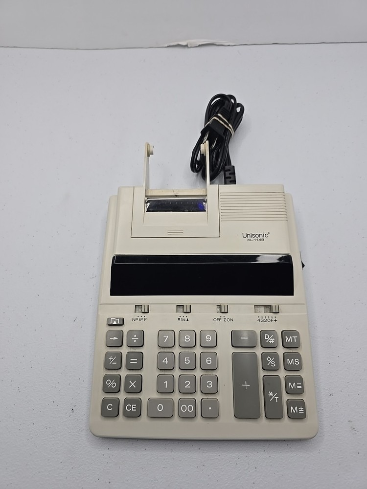 Unisonic XL-1149 Calculator Printer Display 10 Digit 4 Key Memory Print