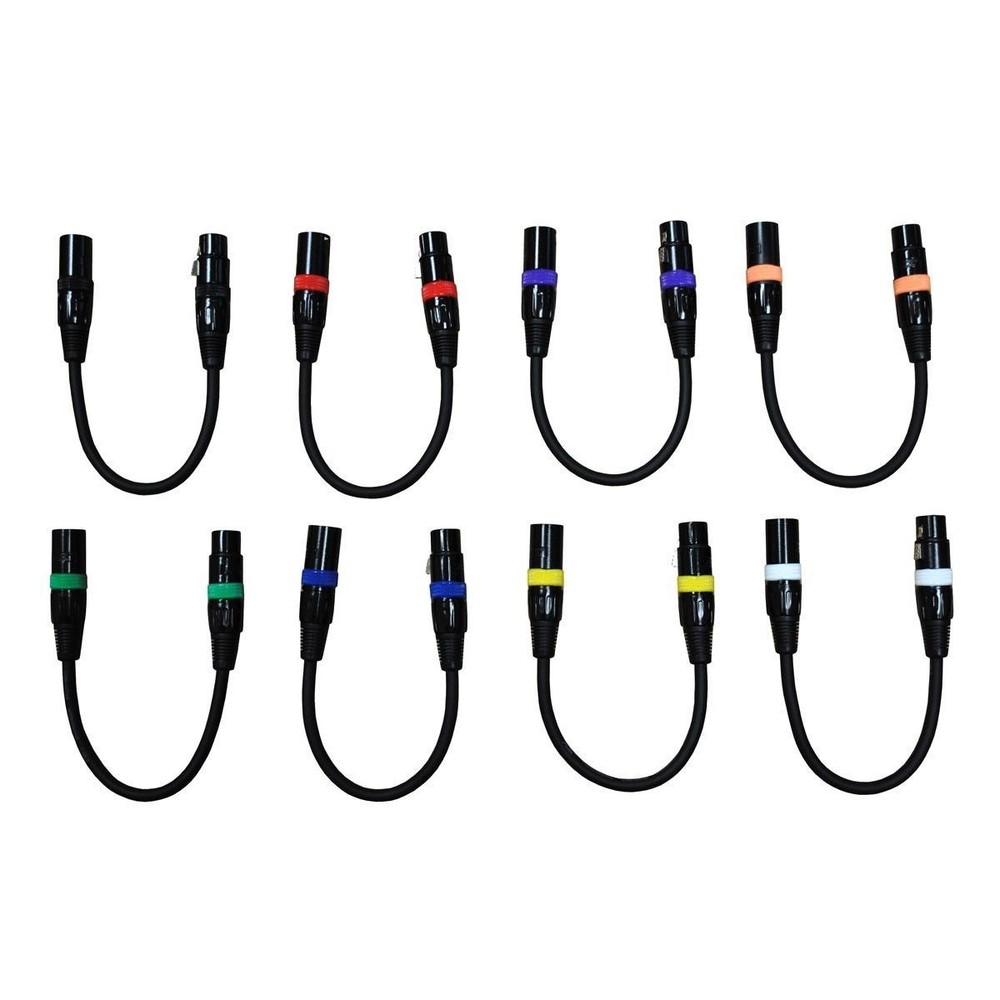 Audio2000’S E02101E8 1ft XLR Male to XLR Female Microphone Cable (8 Pack)-New