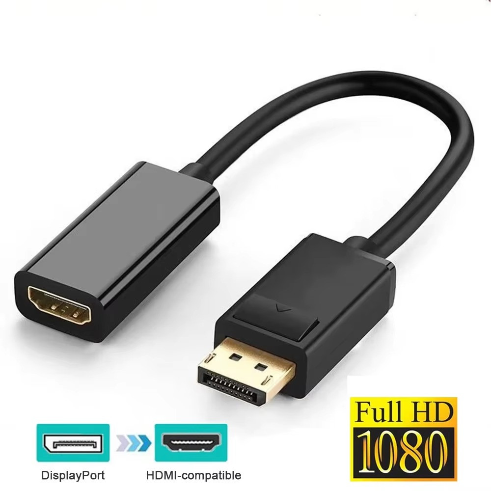 4K DisplayPort to HDMI Adapter DP Male to HDMI Female Video Audio Converter