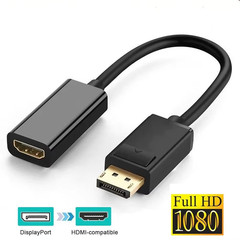 4K DisplayPort to HDMI Adapter DP Male to HDMI Female Video Audio Converter
