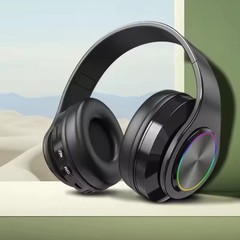 Wireless Bluetooth 5.0 Headphones Over Ear LED Headset Stereo Noise Cancelling