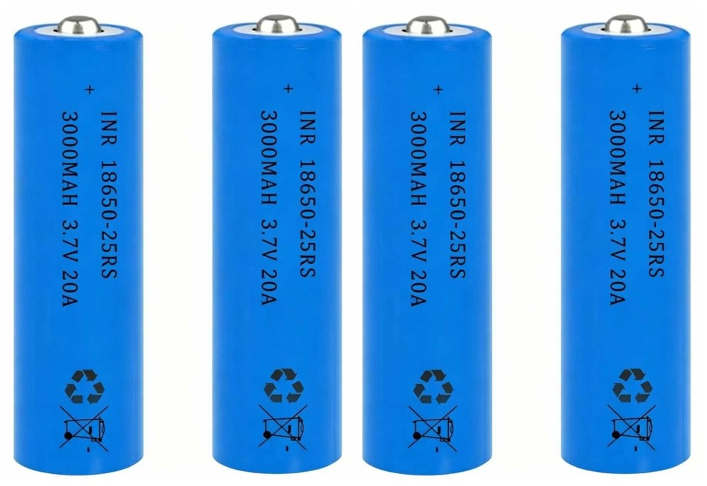 4 Pack 3000mAh 3.7V Rechargeable Battery for Flashlight Torch High Drain