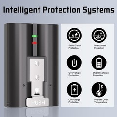 2 Pack 7200mAh Rechargeable Battery and Charger Station for Ring Doorbell 2/3/4