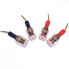 CESS-162 Pin Banana Plug to 4mm Female Banana Jack/Speaker Wire, 4 Pack (Screw-T