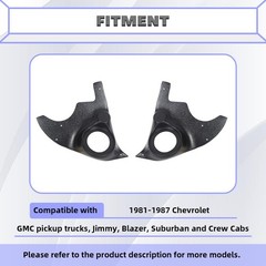 Pair Speaker Kick Panels Compatible with 1981-1987 Chevy GMC Pickup Truck Bla…