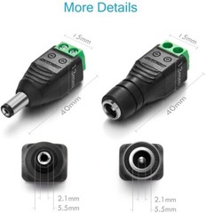 100PCS 12V DC Power Connector Power Jack Plug Adapter Barrel Connector for CCTV