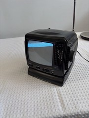 Vintage PK-4183 5” Black & White Portable TV AM/FM Radio Tested Working