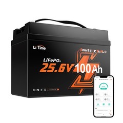 LiTime 24V 100Ah Group31 Bluetooth LiFePO4 Lithium Battery For Trolling Motor