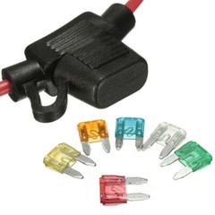 Car Automotive In-Line Mini Blade Fuse Holder 12V 20A + 5/10/15/20/25/30A Fuses