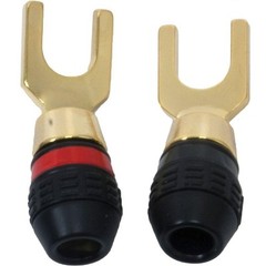2 PACKS Ultra Pro Flat Angled Speaker Spade Connectors FOR MONSTER CABLE WIRE