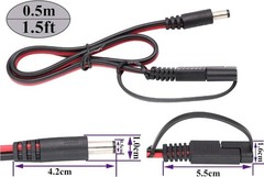 DC to SAE Connectors Cable SAE Plug to DC 5.5mm x 2.1mm M Color: 0.5m-DC-2Pack