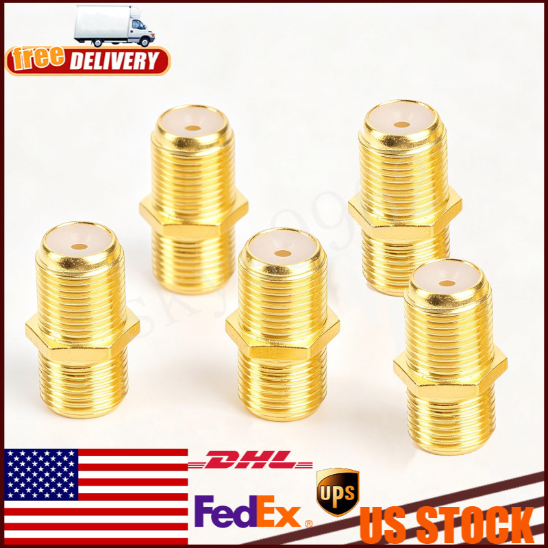 5PCS F Type Coax Coaxial Cable Coupler Female Jack Adapter Connector US SHIP