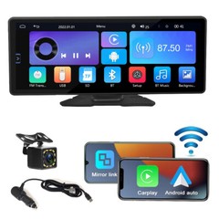 10.26″ Portable Car Stereo HD Wireless Carplay Android Auto +CAM Touch Screen FM