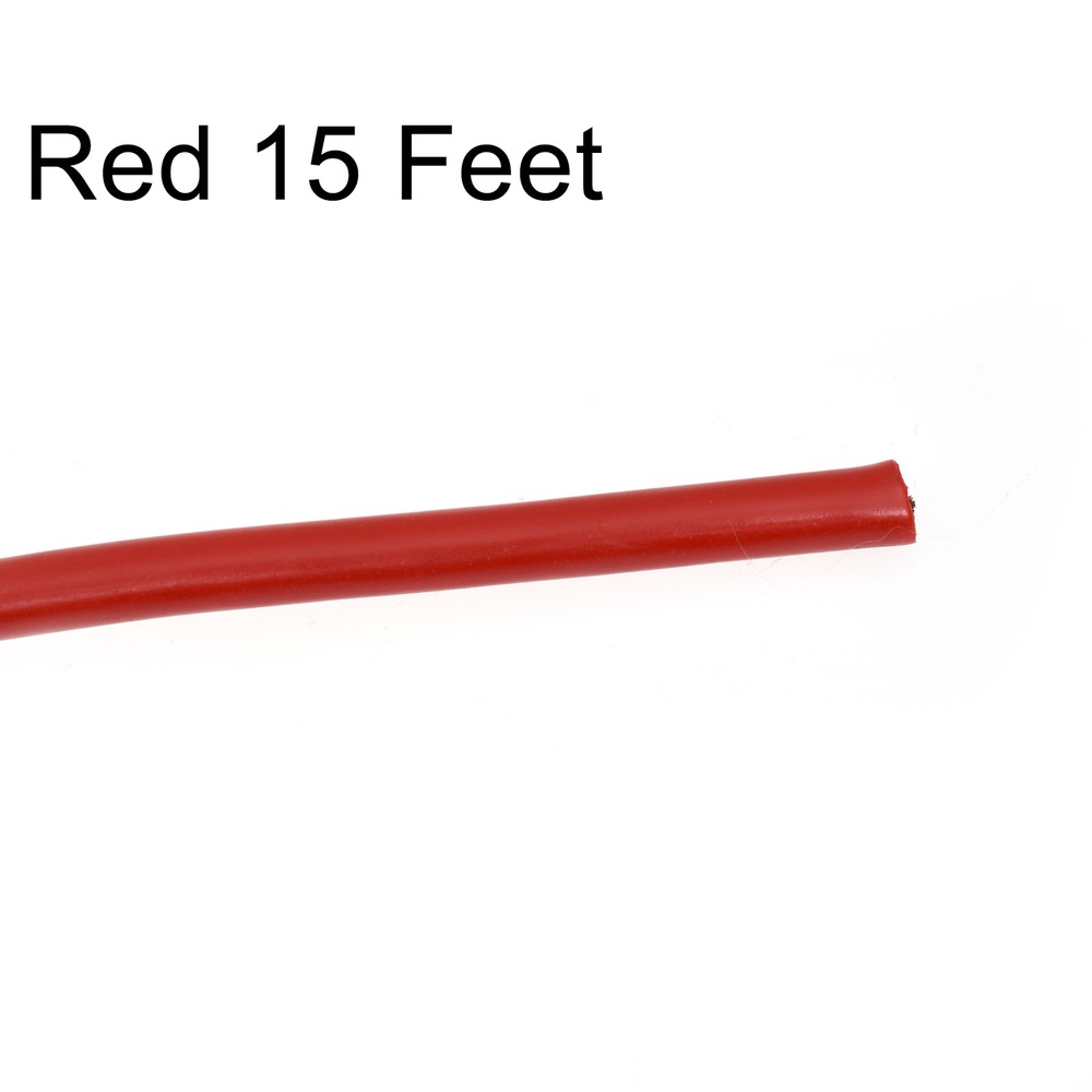 15ft 8 GA Gauge AWG Car Audio Amplifier Battery Power Cable Ground Wire CCA Red