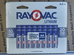 Rayovac Lithium AA Batteries 24-Pack – 1.5 Volt Double A (RLAAPFP-24) Exp:12/45