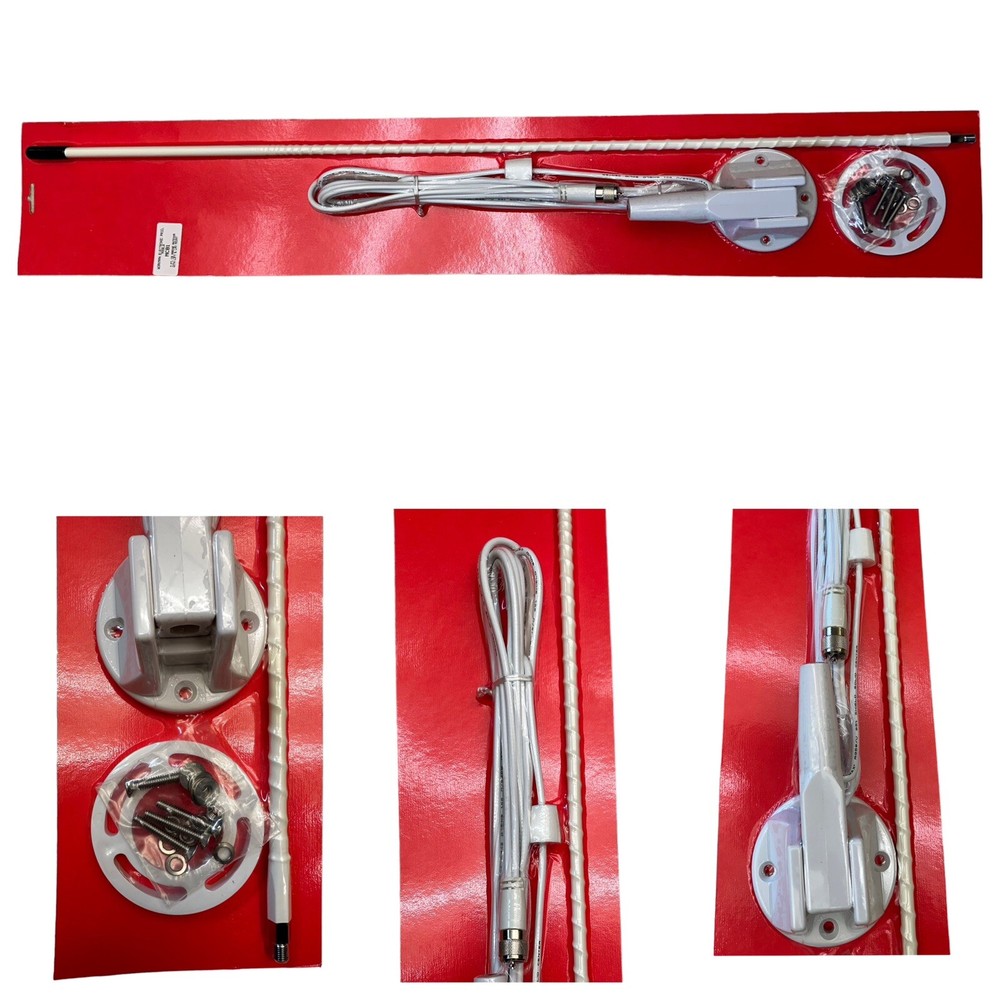 3ft CB Marine Antenna With Lift And Lay Mount, Coax And Hardware