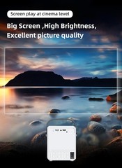 Portable Projector w/ Motorized Focus, Home Theater Projector for iOS / Android