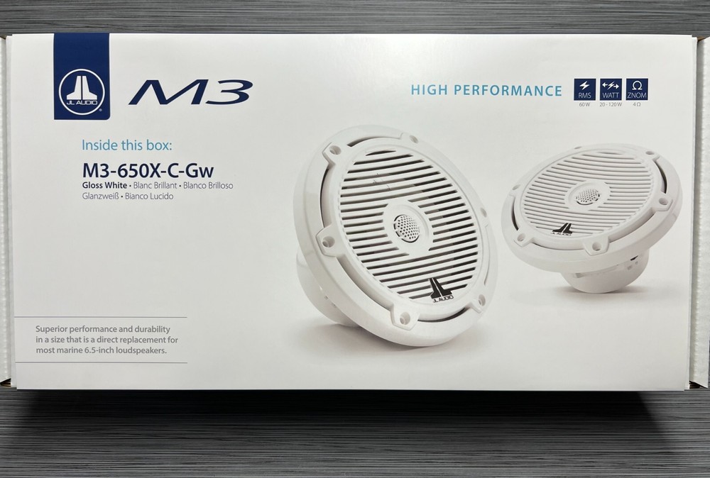 JL Audio M3-650X-C-Gw 6.5″ 2-Way Marine Coaxial Speakers – White Classic Grilles