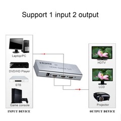 4K HDMI Splitter 1X2 1080P HDMI Switch Splitter with EDID RS232 TV HDTV 1 to 2