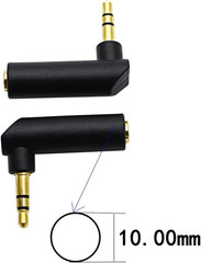 3.5mm Male to Female Audio Adapter 90° Right Angle Stereo Jack AUX 2 Pack
