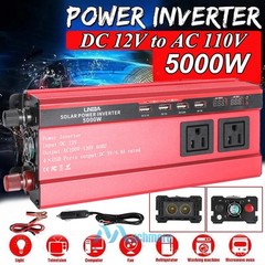5000W Inversor de corriente DC 12V 24V a AC 110V 120V Convertidor con 3 AC 4 USB