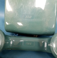 VTG Cortelco AT&T Deep Teal Wall Mount Landline Push Button Telephone Untested