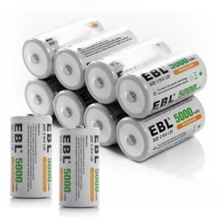 Lot EBL C D Size Cell Rechargeable Batteries AA AAA Battery / 1.2V C D Charger