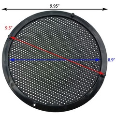 2 Pack 10 Inch Speaker Grills Cover Plastic Mesh Grill Horn PLSTIC, Black