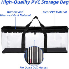 DVD Storage Bags 6 Pack DVD Storage Holder Case Clear PVC Media Holder with Hand