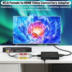 RCA to HDMI Converter with Aspect Ratio Switch (4:3/16:9) 1080P/720P AV to HDMI