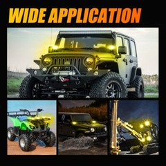 AUXBEAM 4″ LED Pods Light Bar Amber Yellow Fog Lamp Offroad Driving Truck ATV