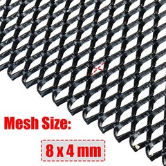 Car Grill Mesh,40 x 13 inch Universal Black Mesh,Aluminum 8x4mm Rhombus Black