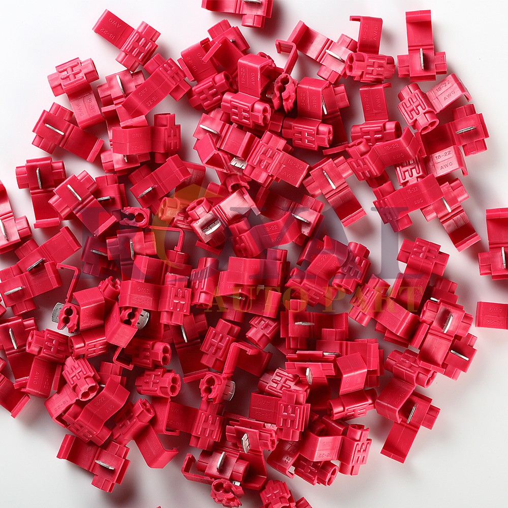(100) Red Scotch Lock Quick Splice 22-18 AWG Wire Connector