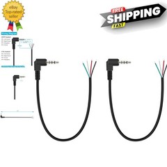 Compact 3.5mm Audio Repair Cable: Right Angle Male to Bare Wire – 10 inches
