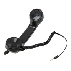 Retro Phone Handset Radiation-Proof Receiver For Mobile/PC (Black)