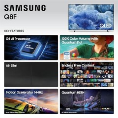 SAMSUNG 55″ CLASS QLED Q8F 4K UHD QN55Q8FAAFXZA 2025 MODEL – BLACK