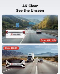 REDTIGER F7NP Dash Cam Front Rear, 4K/2.5K, WiFi GPS, Night Vision