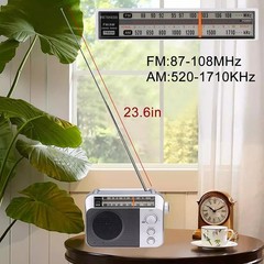 Portable Radios with Best Reception Ac or D Battery Powered Analog Radio Sliver